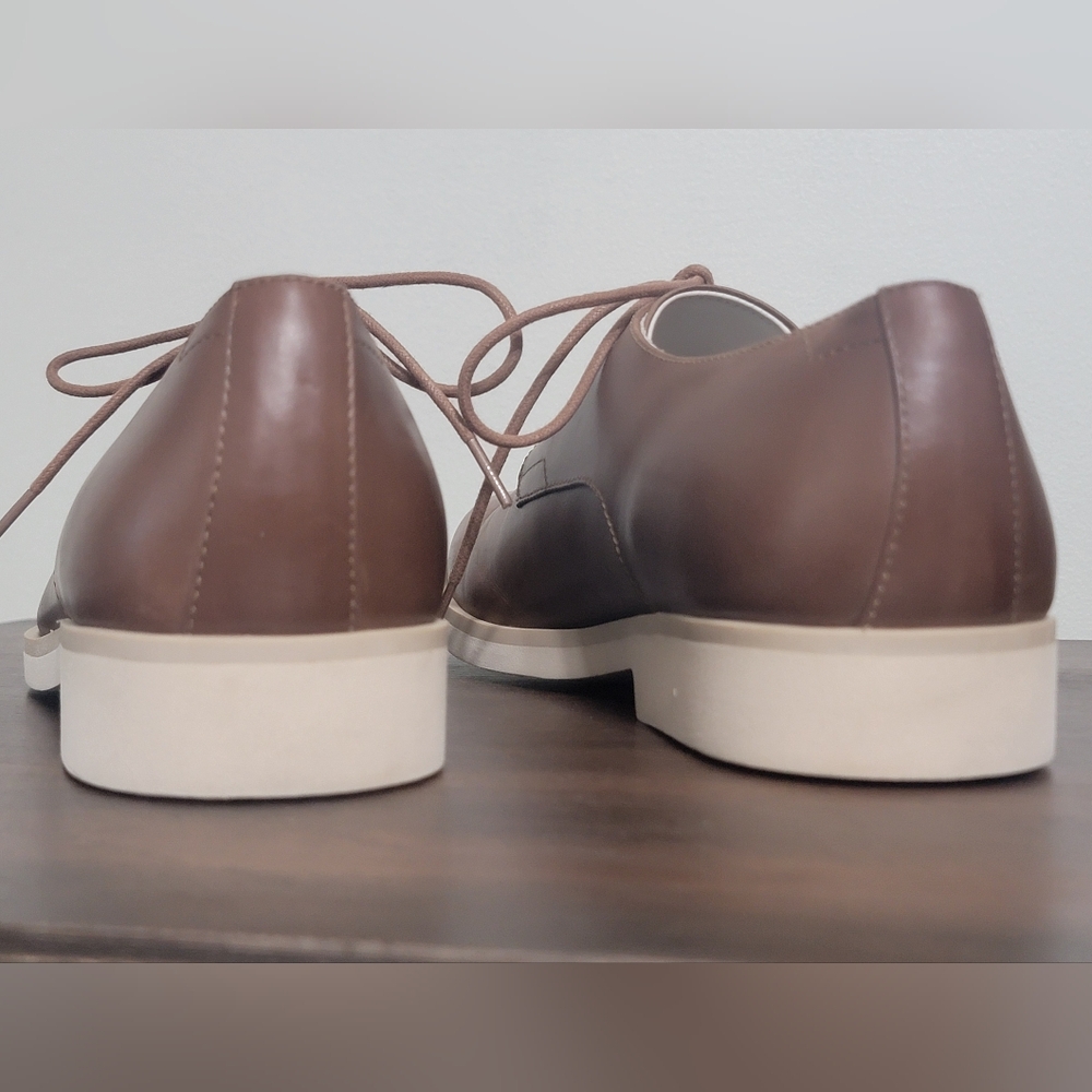 Calvin Klein NWOT  Men's Faustino Washed Leather Oxfords Men's Size 10.5 - Picture 9 of 13